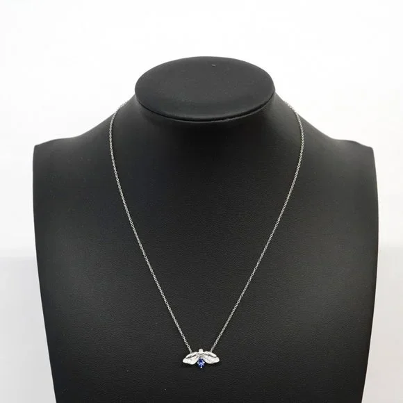 Tiffany & Co. Silver Necklace with Blue Gemstone Butterfly - Picture 7 of 8